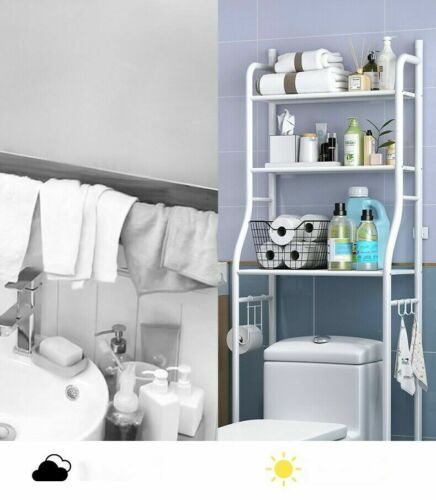 Organizador de almacenamiento multicolor para estante de baño ahorro de espacio para estante de inodoro de 3 niveles - Imagen 9 de 15