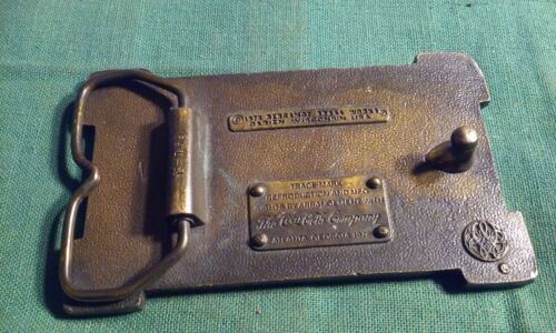 Coca-Cola Coke Soda Pop Company Logo 1975 Bergamot Vintage Brass Belt Buckle - Picture 3 of 7