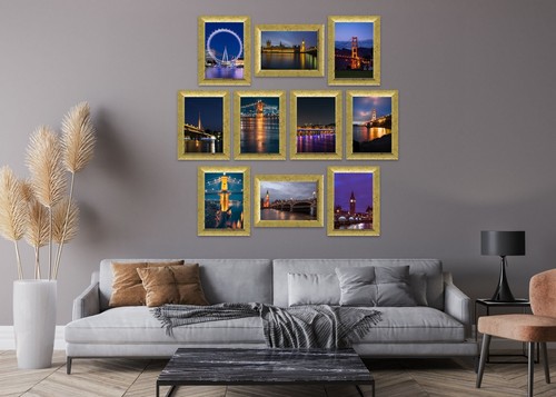 [Set of 7] Opera Gold A4 Certificate Photo Picture Frame Wall Mountable Home - Picture 11 of 12