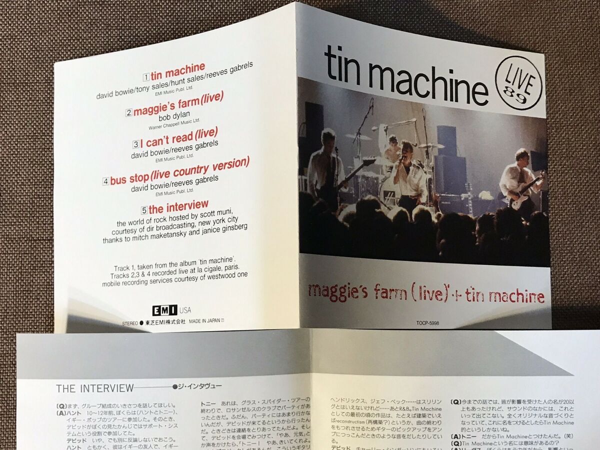 TIN MACHINE Maggie's Farm -Live JAPAN PICTURE CD TOCP-5998 w TIN MACHINE Maggie's Farm -Live JAPAN PICTURE CD TOCP-5998 w