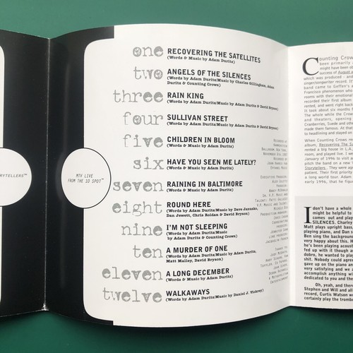 Counting Crows ACROSS A WIRE (LIVE IN NEW YORK) Rock 2 x CD VH1 Storytellers MTV - Picture 10 of 13