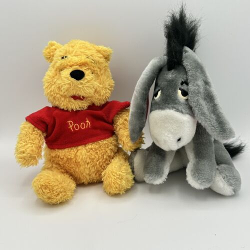 Disney Parks Disneyland Pooh & Eeyore Plush Pair 8.5” VTG Rare Collectibles