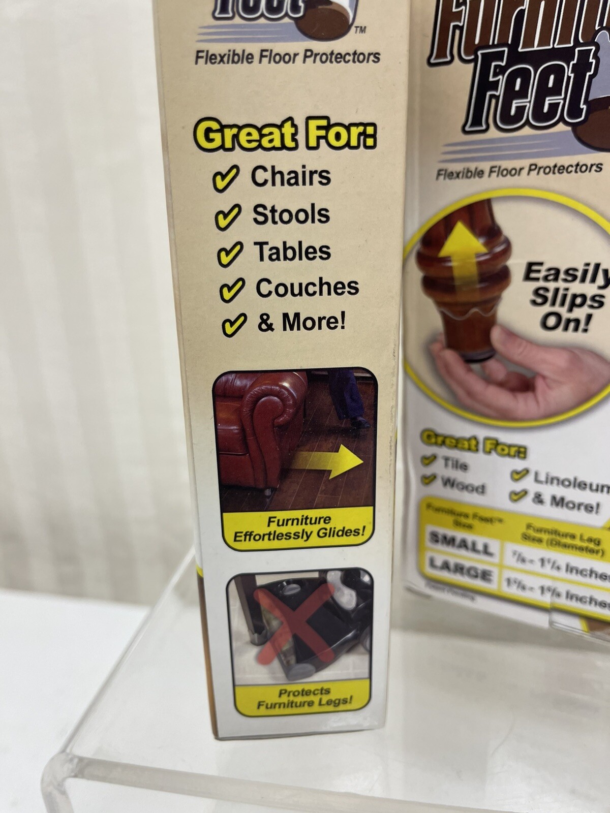 FURNITURE FEET FLEXIBLE FLOOR PROTECTORS 16 Total Lg (Fits Legs 1 3/8