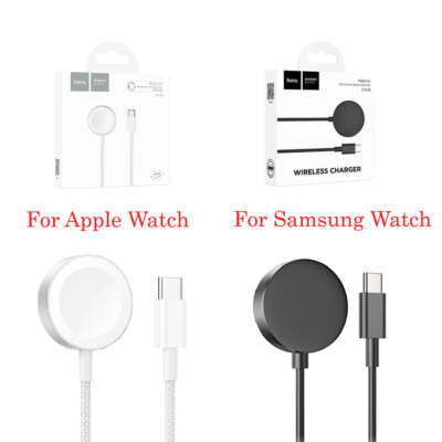 Hoco Magnetic Wireless Charger with Type-C Cable for Apple Watch and Samsung Wat