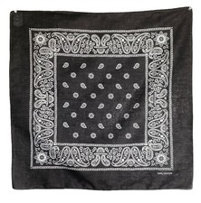 Black Hip Hop Bandana Kerchief Biker Head Scarf Sport DuRag Trainman 22x22