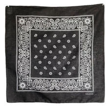 Black Hip Hop Bandana Kerchief Biker Head Scarf Sport DuRag Trainman 22x22