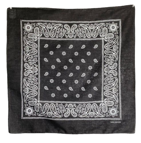 Schwarz Bandana Kerchief Biker Kopftuch Sport DuRag Trainman 22x22 Baumwolle - Bild 2 von 5