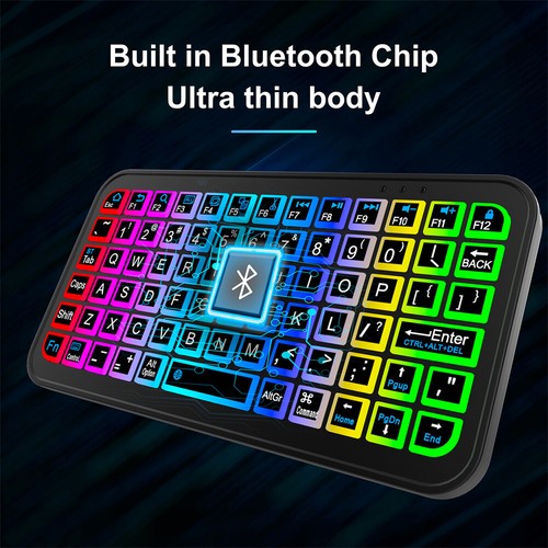 Mini Teclado Inalámbrico Bluetooth Compatible para Teléfono Tableta Color Retroiluminado - Imagen 4 de 6