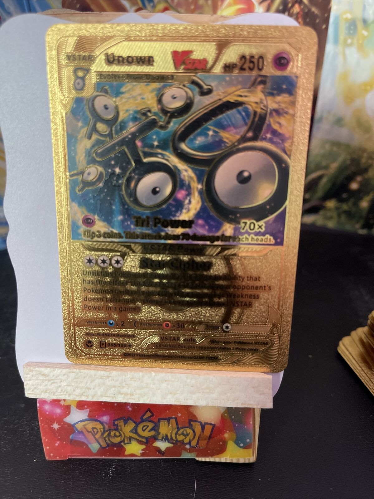 Unown VSTAR 066/195 Ultra Rare Gold Foil🔥Fan Art💥 NM