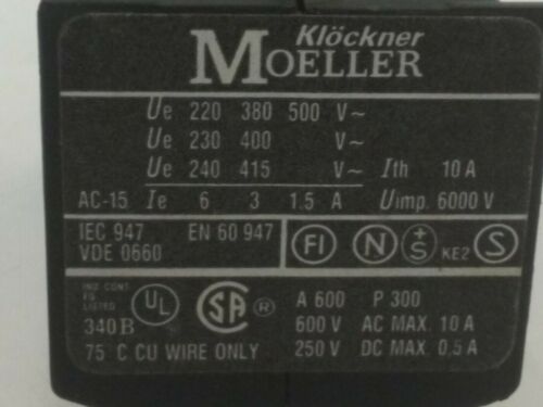 MOELLER 11 DILE HILFSMODUL KONTAKTBLOCK 10A 600V NNB - Bild 4 von 5