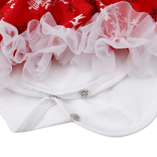 Baby Girls Xmas Outfit Christmas Santa Claus Top Tunic Dress Leggings Hat Set - Picture 8 of 22