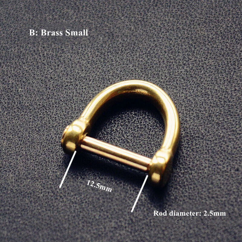 4 peças anéis de latão conector anel D fivela fecho manilha destacável para couro - Imagem 4 de 4