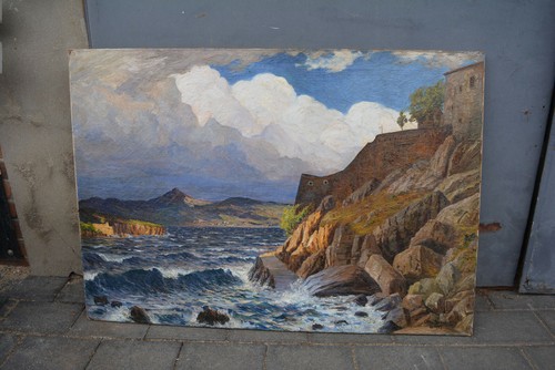 Otto Serner 1857-1929 Riviera de Levante Italia Cinque terre Düsseldorf Sch. - Imagen 1 de 12