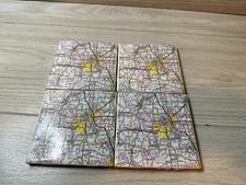 Brand New Set of 4  Map Vintage Ceramic Tile Coasters