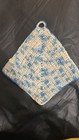 Crochet Potholder Trivet Blue White  — photo 2