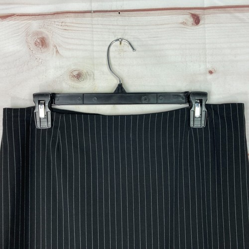 Poetry Skirt Womens Large Black Pinstripe Pencil Stretch Mid Rise Knee Length - Picture 2 of 6