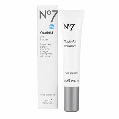 No7 Youthful Eye Serum Hypo - Allergen 15ml Brandneu Einzelhandelspackung