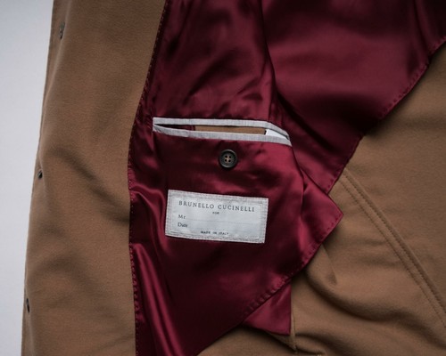 Brunello Cucinelli $4,495 NWT Guanaco Brown Cotton Cashmere Coat (50 IT) M - Picture 7 of 8