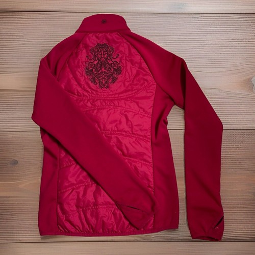 Athleta Full Zip Hybrid Outerwear Jacket With Thumb Holsters Size XS Red - Picture 2 of 6