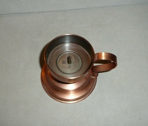 Vintage Massiv Kupfer Germany Solid Copper Candle Holder 3.25" - Picture 2 of 5