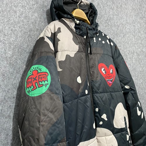 Members Only Keith Haring Jacket Men XL Puffer Paint Art Loud Abstract Cartoon - Picture 10 of 20