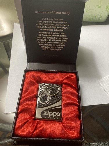 #3,557/41,932 ~2012 zippo 80th anniversary Limited edition. LOW #. NEW - Picture 2 of 9