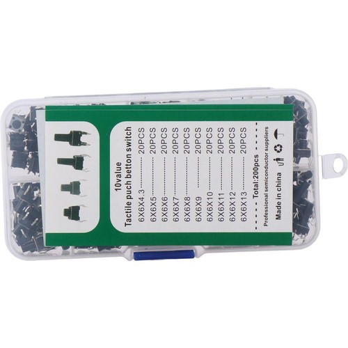 200Pcs Mini Micro Momentary Switch Pushbutton Switches Breadboard Arduino PCB - Picture 9 of 12