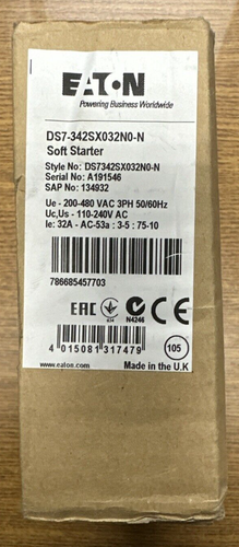 EATON DS7-342SX032N0-N SOFT STARTER 25HP 200-480VAC 3Ø **NEW** - 第 1/9 張圖片