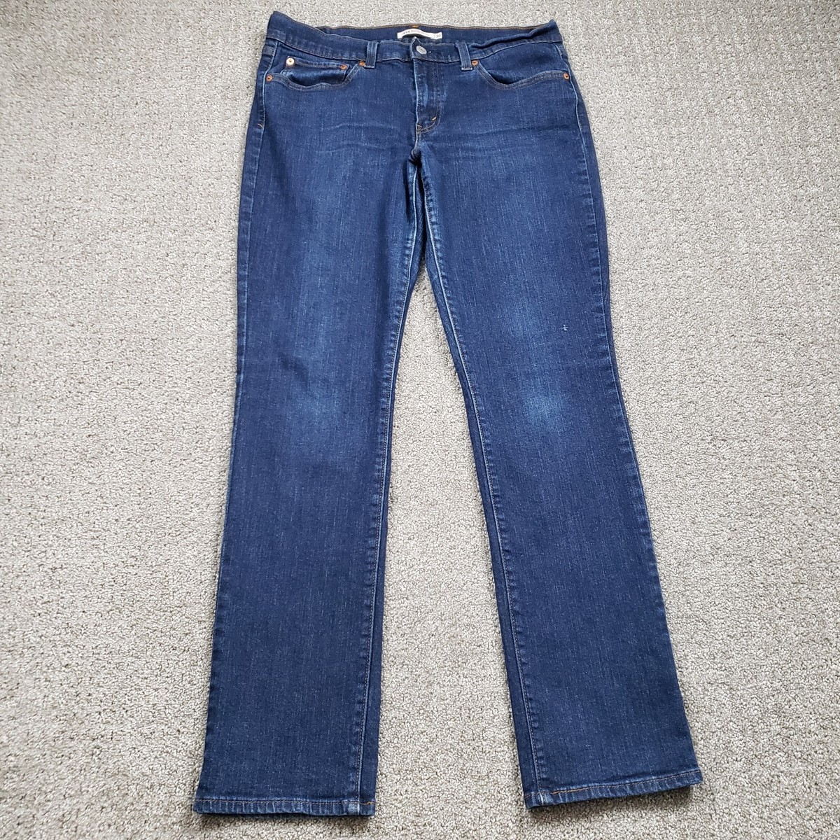 LEVIS Jeans Womens 32x30 Blue 414 Relaxed Straight Dark Wash Stretch Tag 30