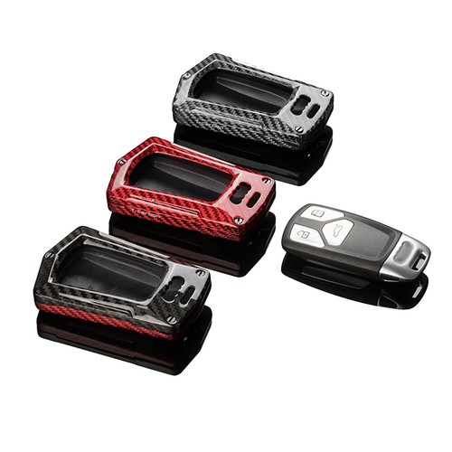 Autoschlüsselanhänger Abdeckung Etui für Audi Carbonfaser Anti Kratz Schlüsselschale + Schlüsselanhänger - Bild 8 von 14