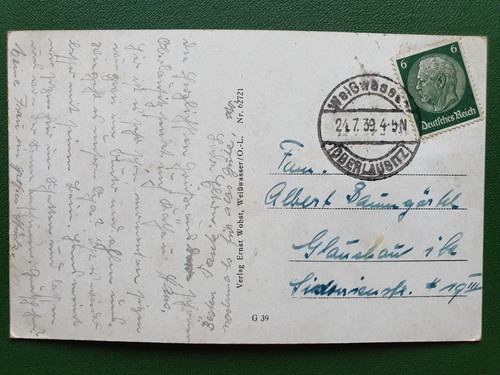 AK Weißwasser Oberlausitz Die Stadt des Glases gelaufen 1939 - 第 2/2 張圖片