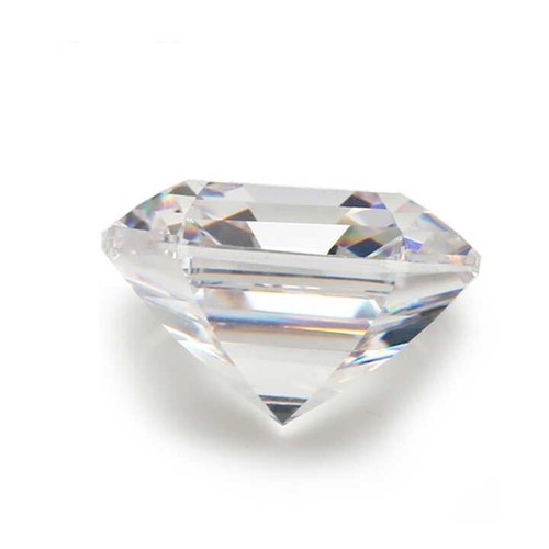 Piedra preciosa suelta AAA brillante circonita cúbica facetada blanca transparente 8 mm corte Asscher - Imagen 7 de 23