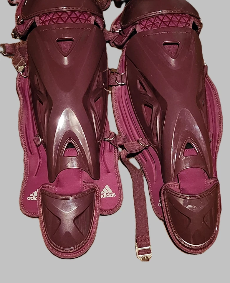 Adidas Pro Series 2.0 Béisbol Softbol Receptor Protectores de Piernas 17" Granate Foto 3 de 4