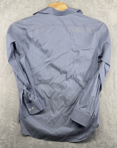 Ralph Lauren Black Label Button Front Dress Shirt Blue Mens Size 16.5 34/35 READ - Picture 2 of 7