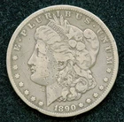 1890-CC Morgan Silver Dollar $1 VG Very Good w/ Obverse & Reverse Damage