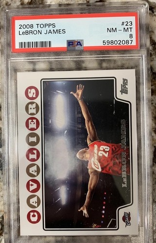 2008 TOPPS LEBRON JAMES CHALK TOSS #23 PSA 8 CLEVLAND