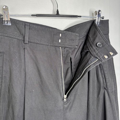 Everlane Damenhose weites Bein schwarz Größe 12 kurz plissiert Eingrifftaschen vorne - Bild 4 von 11