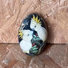 Vintage Hand Painted Ukraine? Pysanky Pisanki Wooden Eggs - Cockatoo Bird