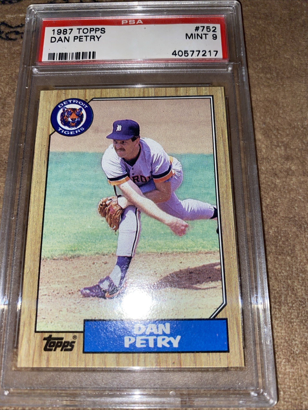 1987 Topps - Dan Petry #752 Psa 9