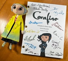 Coraline Script Firmado - Reimpresiones de Autógrafos - Dakota Fanning, Keith David