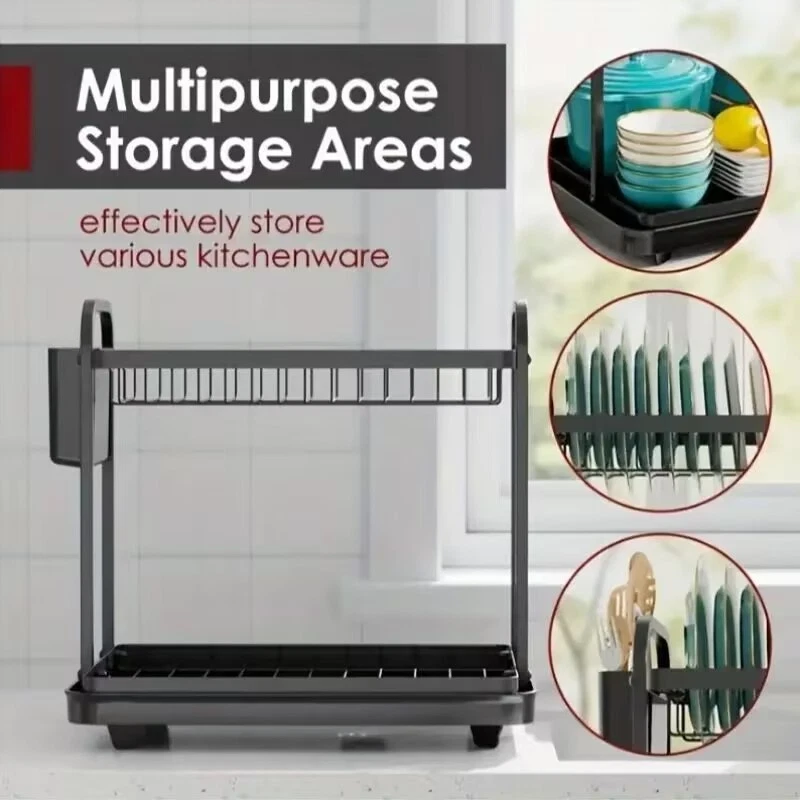 Plato de cocina de acero inoxidable estante de drenaje estante para cubiertos tablero de drenaje, duradero Foto 4 de 4