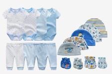 Kiddiezoom Baby Clothes Lot 3M Bodysuits Pants Hats Mittens New Sealed Bundle