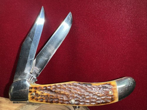 Case 5265SAB 2nd Cut Stag Folding Hunter Used, Full Blades, Hard Snap - Picture 3 of 14