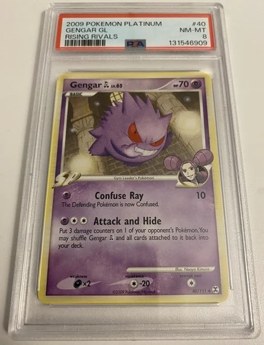 Pokémon Gengar GL Rising Rivals - 40/111 PSA 8 - English 2009