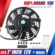 7" Electric Fan Slim Fan Radiator Fans Push Pull Reversible Mounting Kit 12V