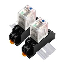 2PCS Electromagnetic Power Relay, 8-Pin DC 24V 10Amp DPDT Relay,LED 24VDC-2pcs