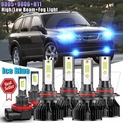For Buick Rainier 2004-2007 LED Headlight High Low Fog Light Bulbs 8000K Blue