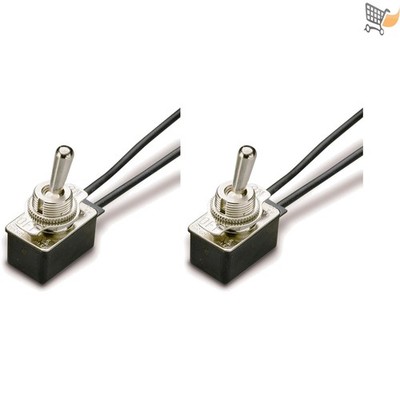 Heavy-Duty Metal Toggle Switch SPST On-Off 8A 125V 6 Inch Wire Terminal
