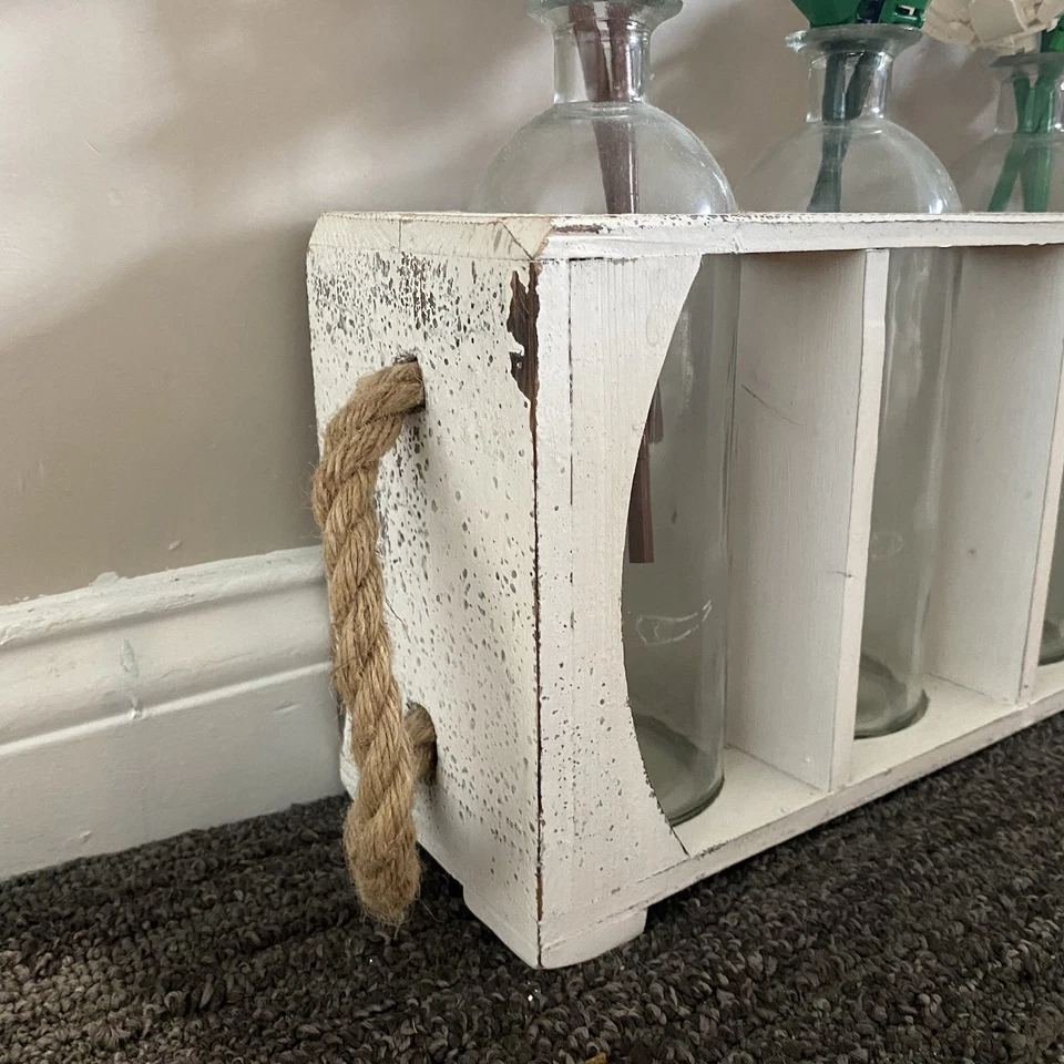 Botellas de vidrio transparente usadas muebles decoración del hogar almacenamiento accesorios decorativos Foto 2 de 4