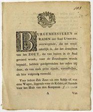 Antique Pamphlet-SALT CARRIERS-WAGES-GOVERNMENT ORDINANCE-Roock-1816